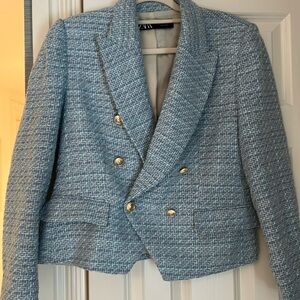 Blue tweed Zara blazer